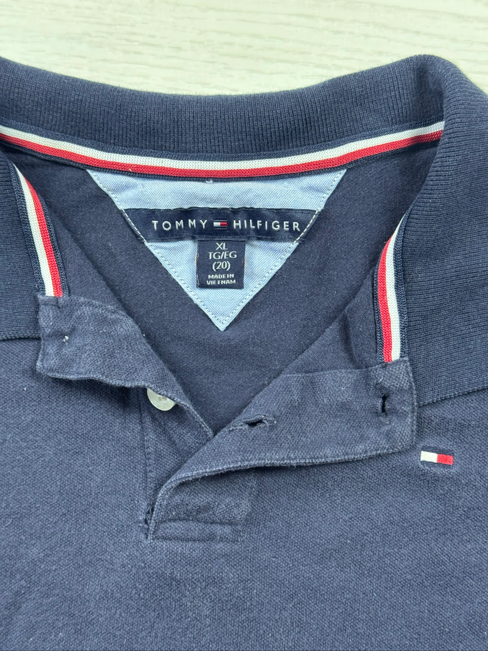 Tommy Hilfiger Classic Navy Polo Shirt XL Cotton Stretch – photo 4